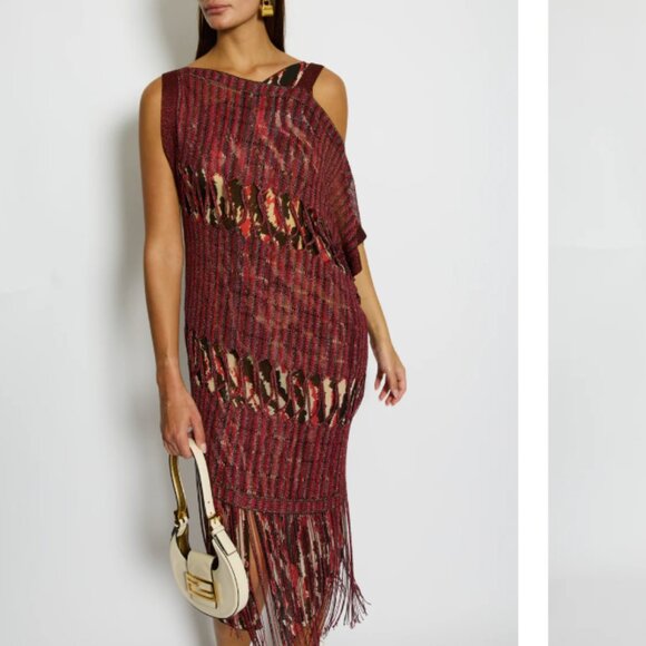 NWT MISSONI RED w/LUREX DRESS SIZE 44/10 - Picture 3 of 12